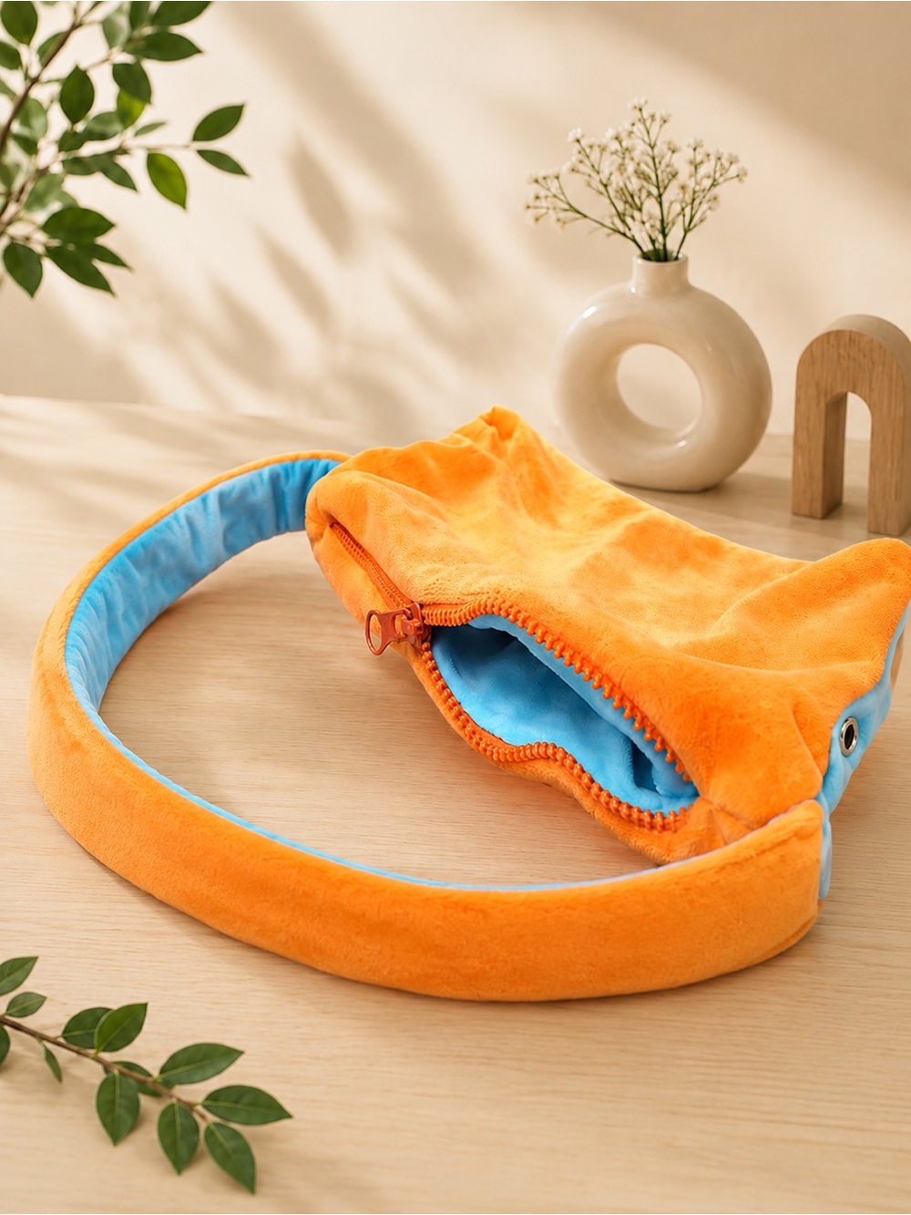 Soft & Cozy Bonding Carrier Pouch for Small Pets Orange Blue - Picture 2 of 3